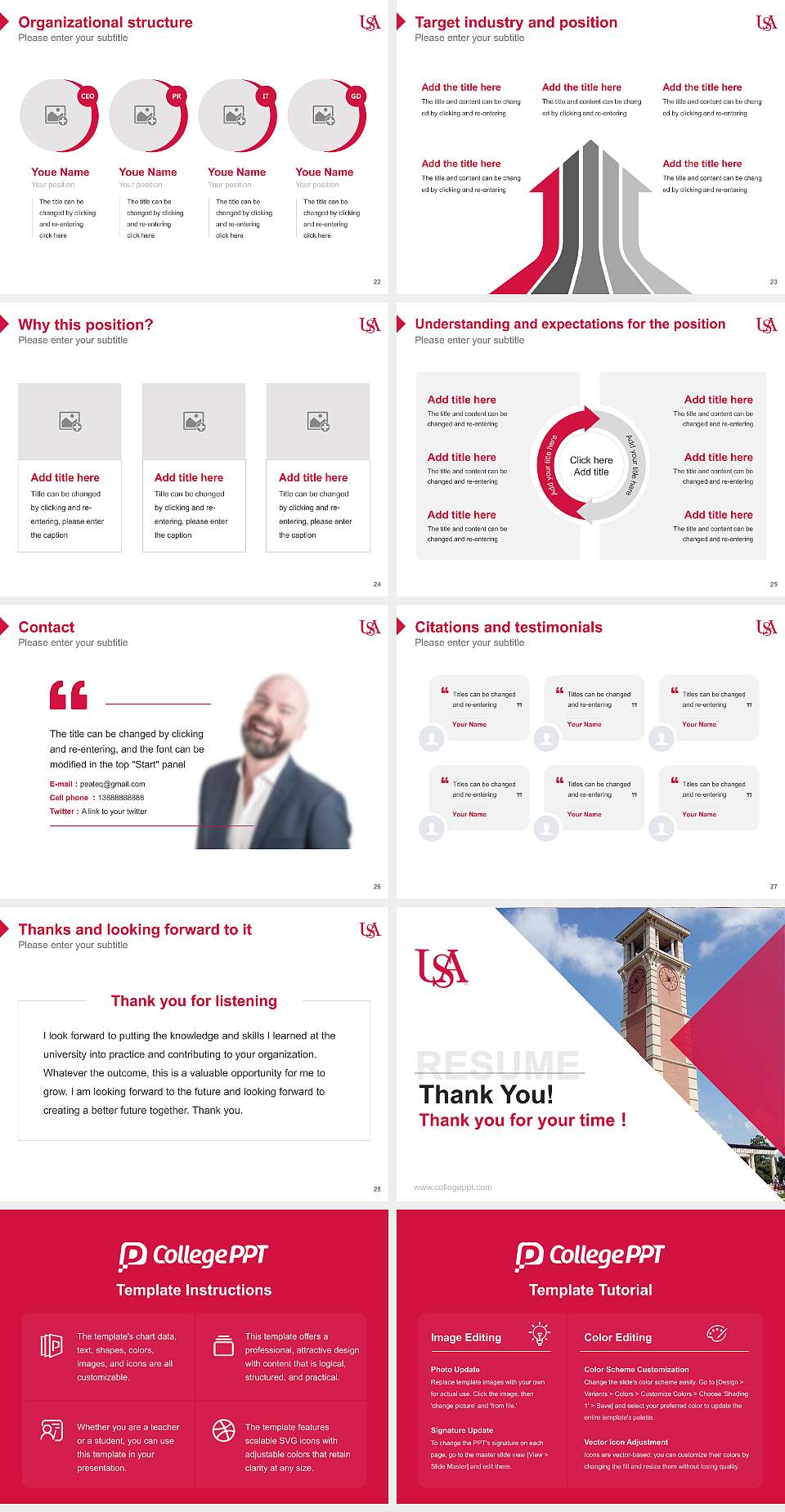 University of South Alabama Resume PPT Template4:3 ratio PPT effect preview image4