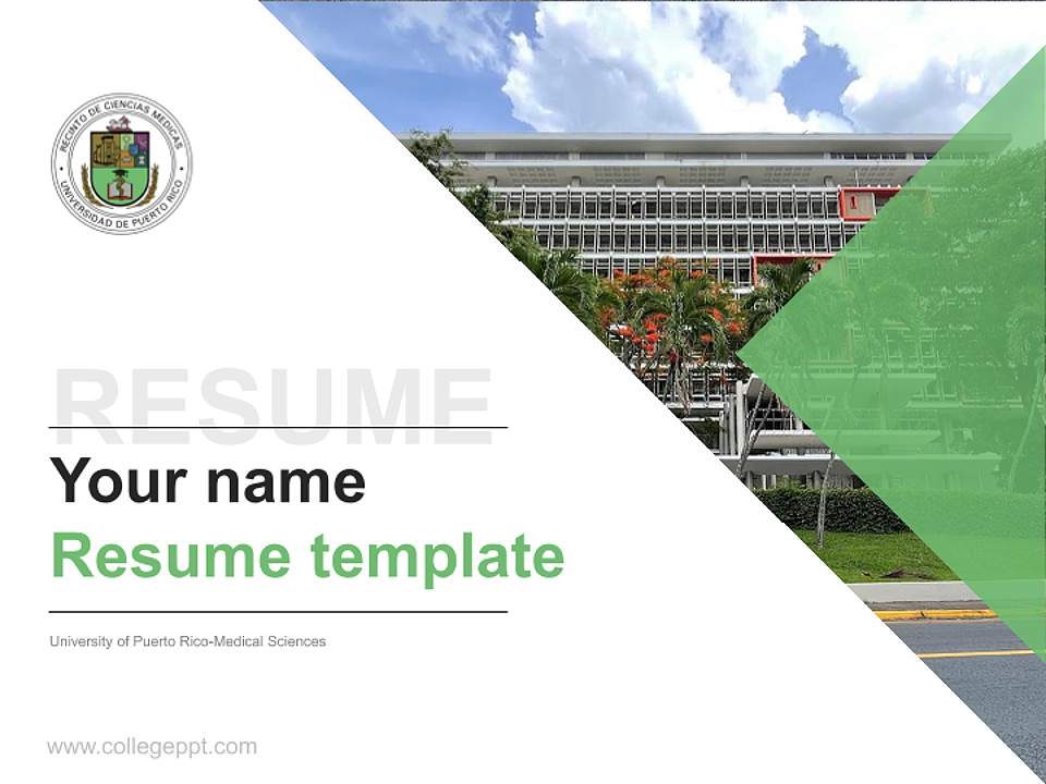 University of Puerto Rico-Medical Sciences Resume PPT Template4:3 ratio PPT effect preview image5