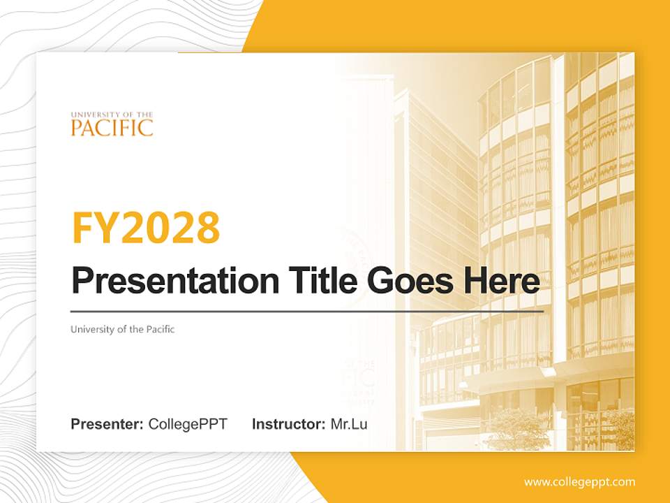 University of the Pacific Academic Presentation/Research Findings Report PPT Template4:3 ratio PPT effect preview image5