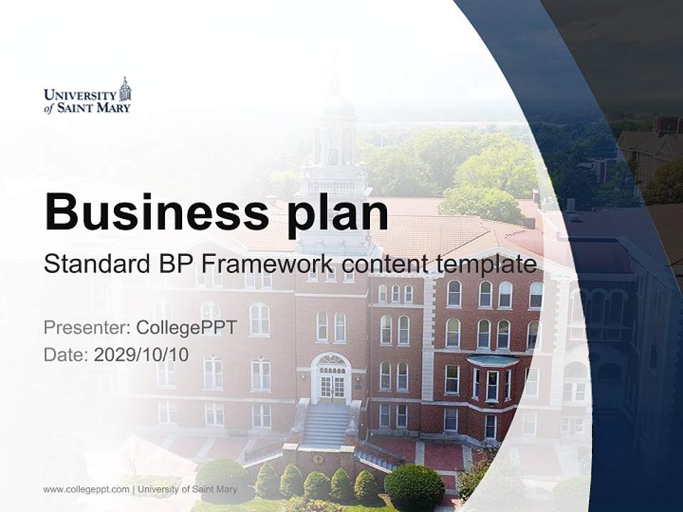 University of Saint Mary Competition/Entrepreneurship Contest PPT Template4:3 ratio PPT effect preview image9