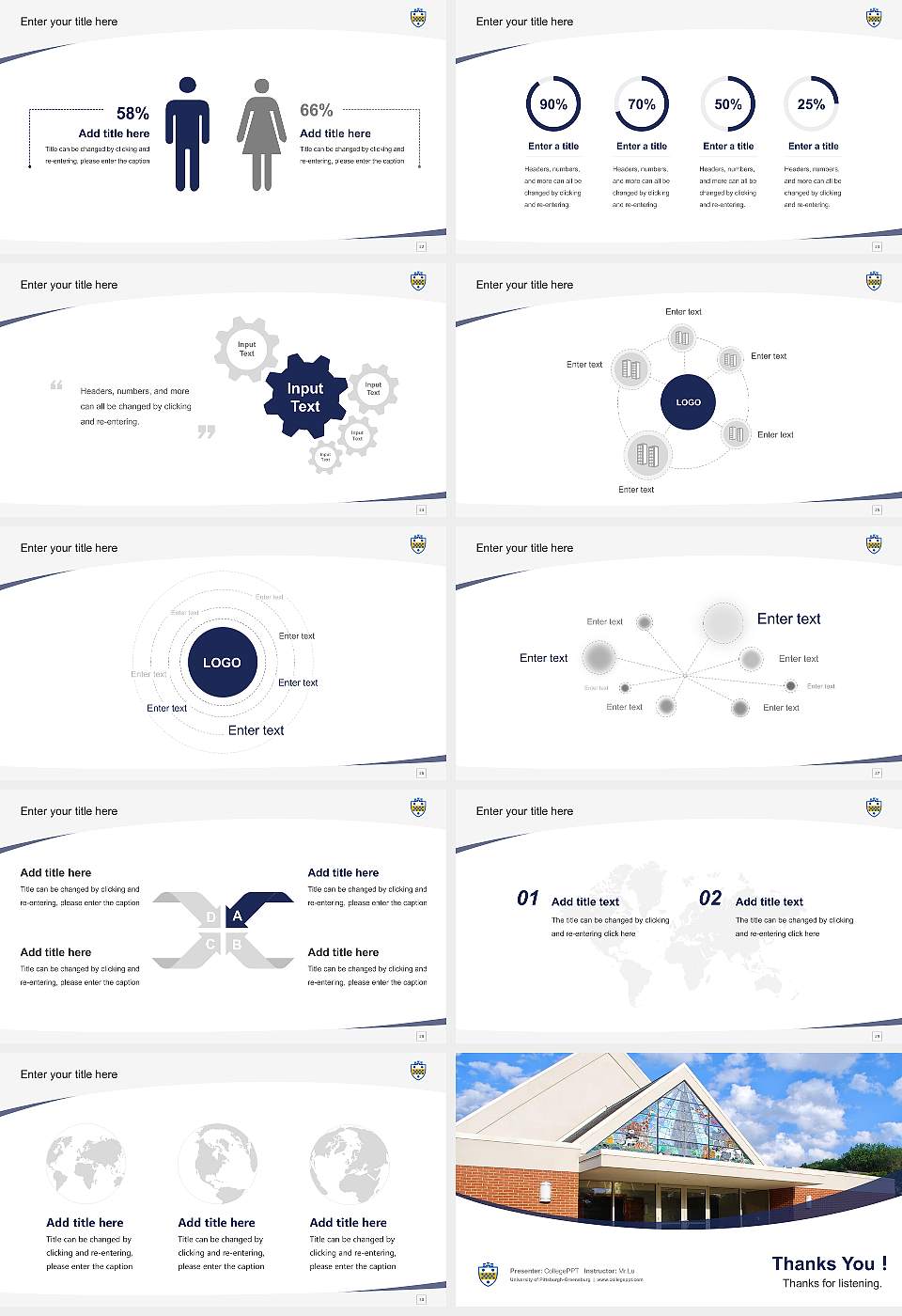 University of Pittsburgh-Greensburg Course/Courseware Creation PPT Template16:9 ratio PPT effect preview image4