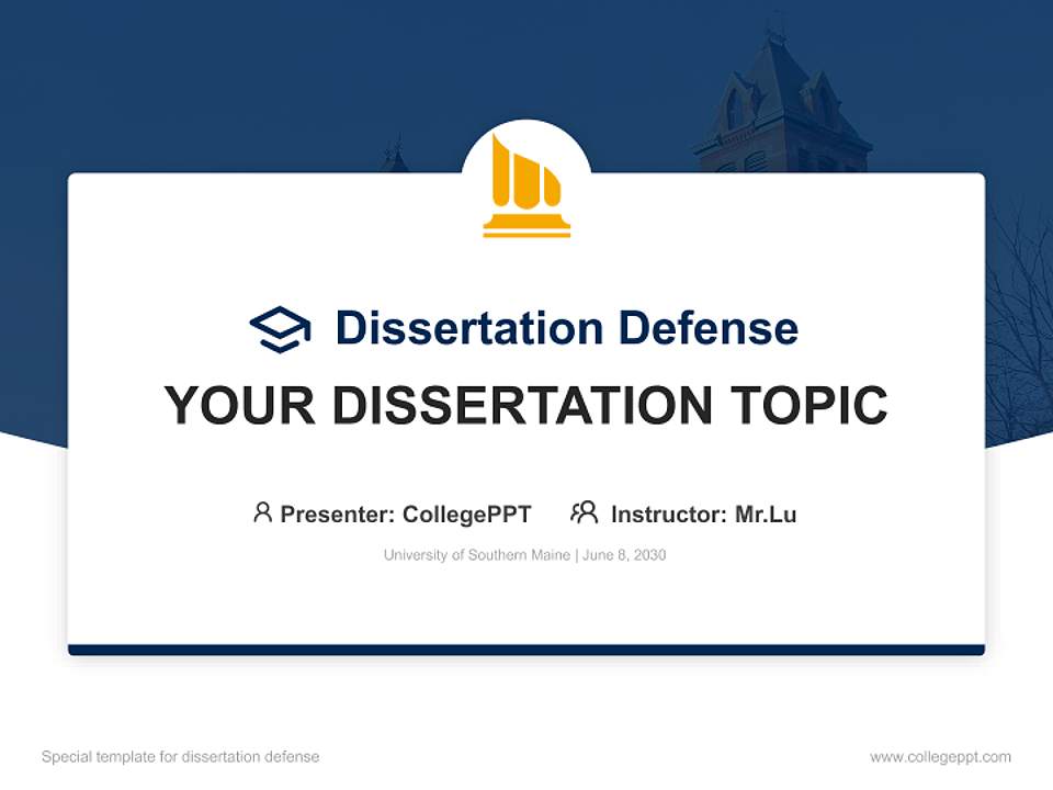 University of Southern Maine Graduation Thesis Defense PPT Template4:3 ratio PPT effect preview image7