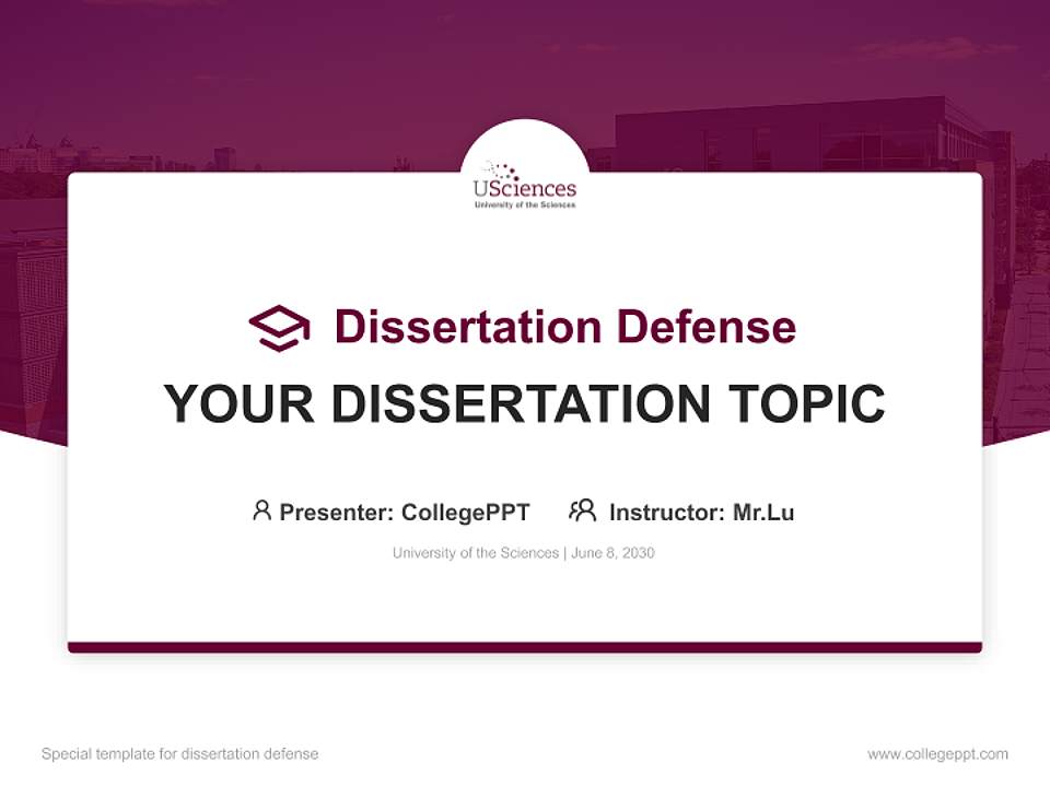 University of the Sciences Graduation Thesis Defense PPT Template4:3 ratio PPT effect preview image7