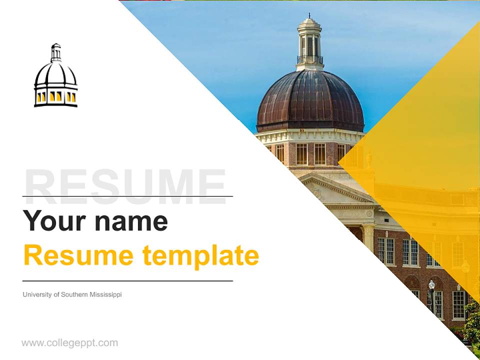 University of Southern Mississippi Resume PPT Template4:3 ratio PPT effect preview image5
