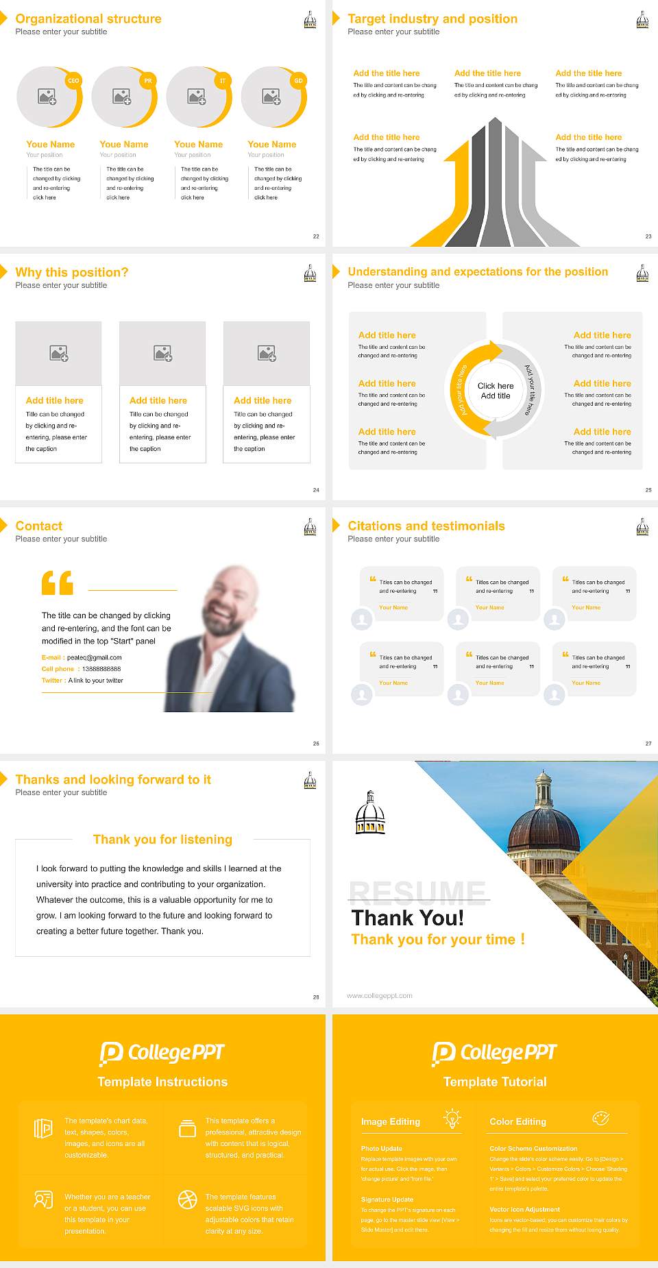 University of Southern Mississippi Resume PPT Template4:3 ratio PPT effect preview image4