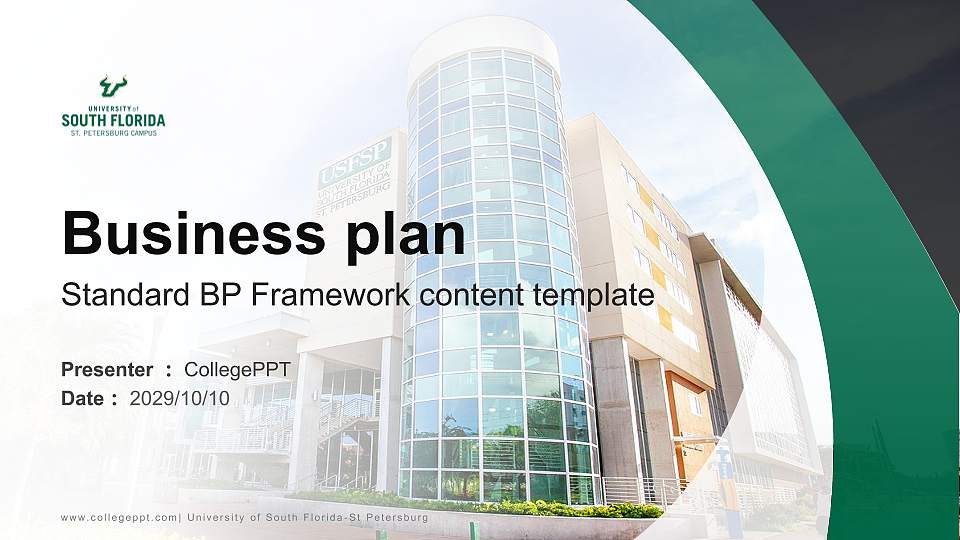 University of South Florida-St Petersburg Competition/Entrepreneurship Contest PPT Template16:9 ratio PPT effect preview image