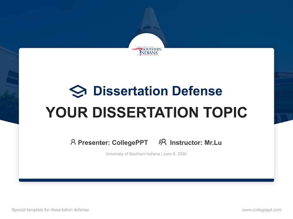 University of Southern Indiana Graduation Thesis Defense PPT Template4:3 ratio PPT effect preview image7