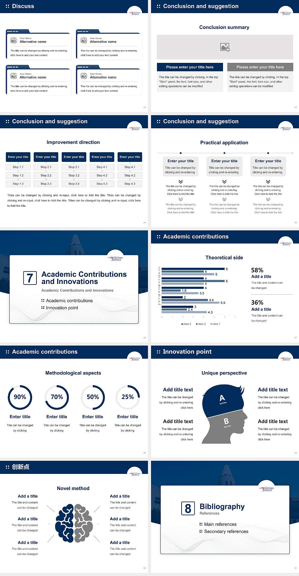 University of Southern Indiana Graduation Thesis Defense PPT Template4:3 ratio PPT effect preview image6