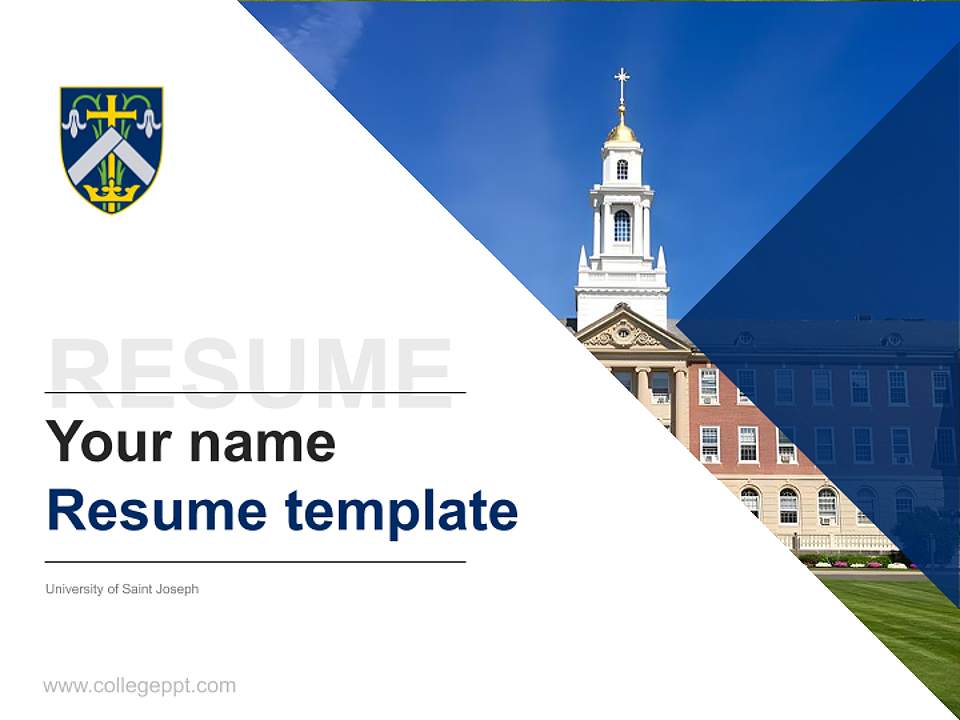 University of Saint Joseph Resume PPT Template4:3 ratio PPT effect preview image5