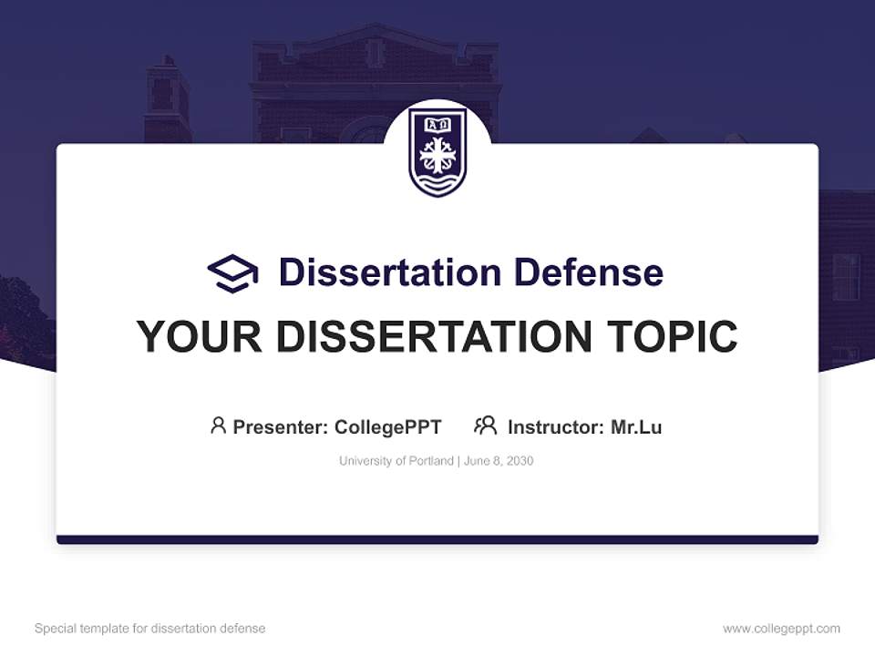 University of Portland Graduation Thesis Defense PPT Template4:3 ratio PPT effect preview image7
