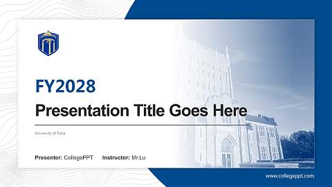 University of Tulsa Academic Presentation/Research Findings Report PPT Template