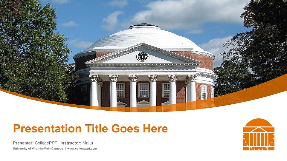 University of Virginia-Main Campus Course/Courseware Creation PPT Template16:9 ratio PPT effect preview image