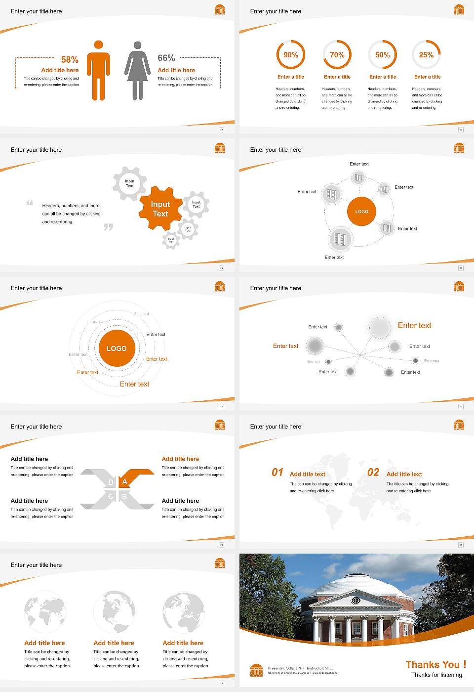 University of Virginia-Main Campus Course/Courseware Creation PPT Template16:9 ratio PPT effect preview image4