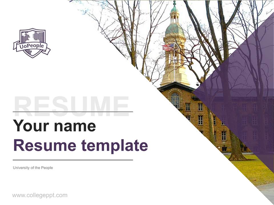 University of the People Resume PPT Template4:3 ratio PPT effect preview image5