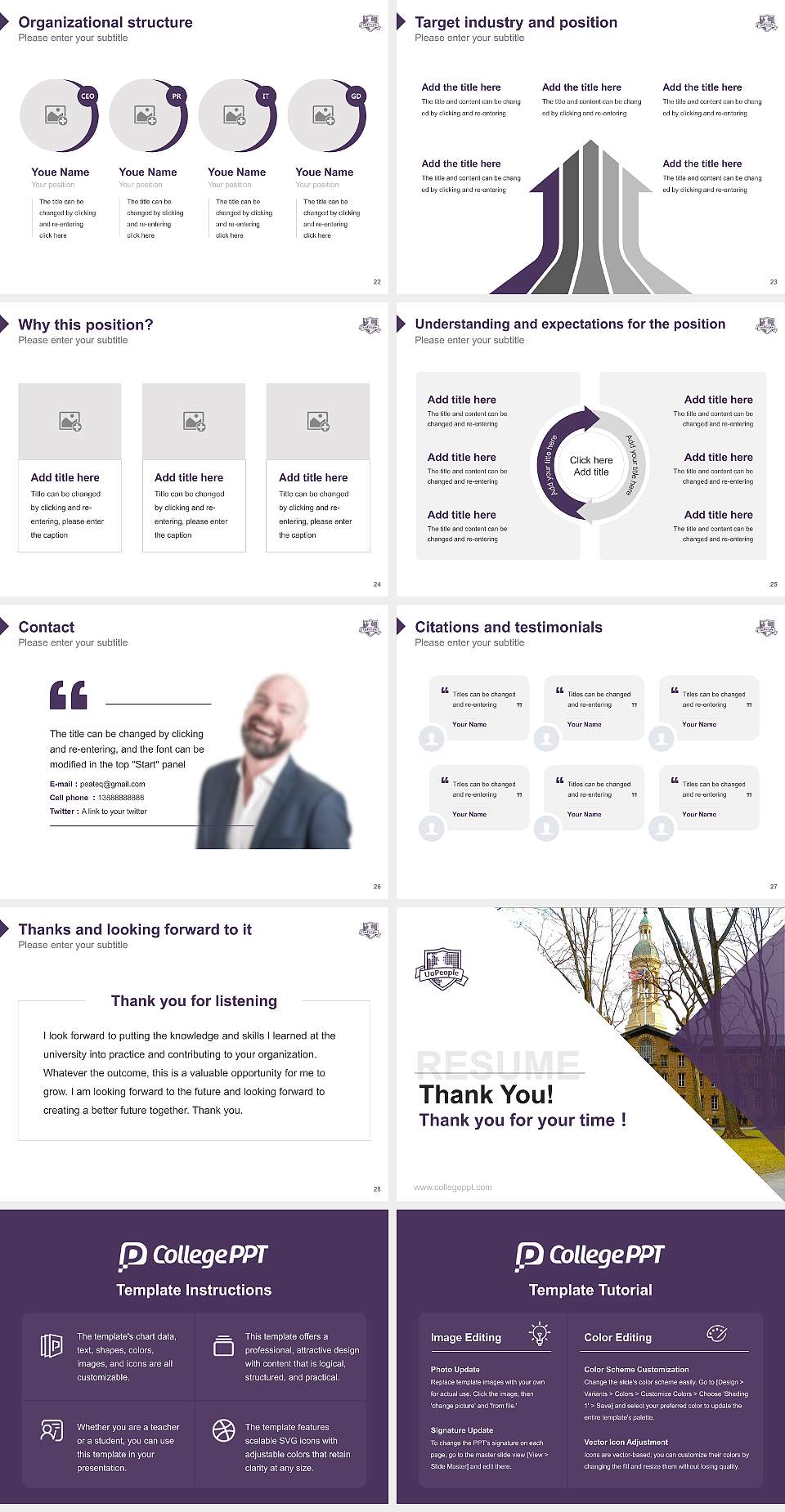 University of the People Resume PPT Template4:3 ratio PPT effect preview image4