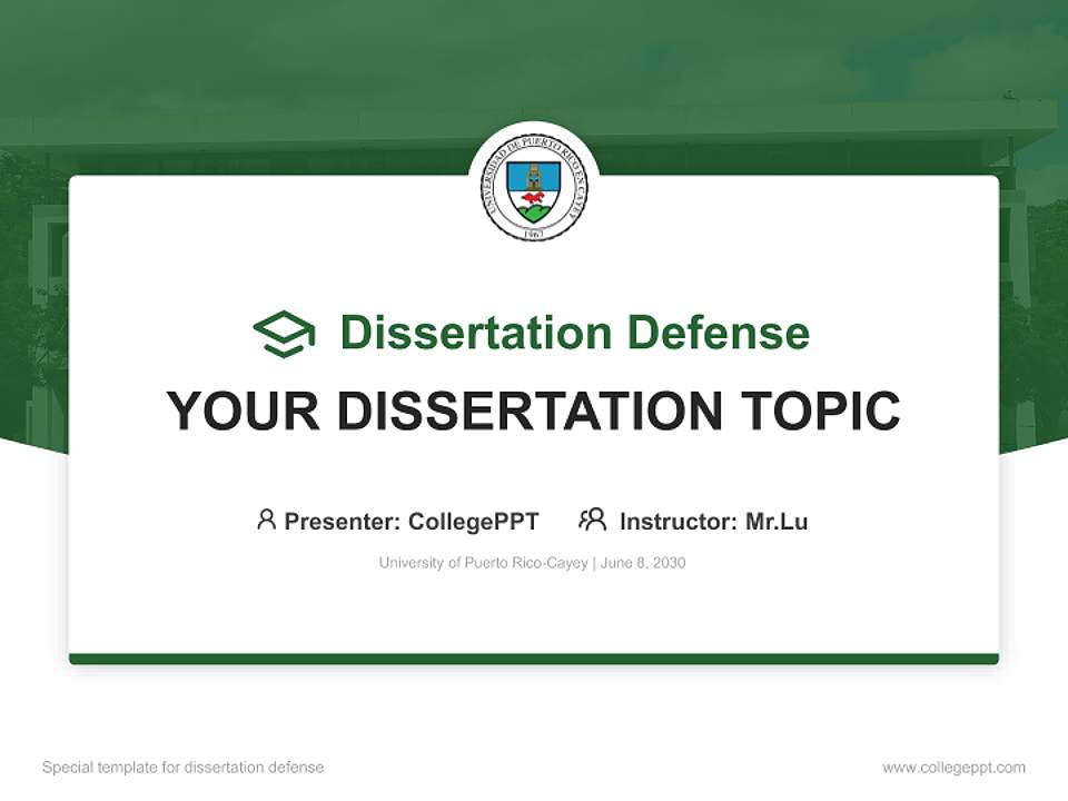 University of Puerto Rico-Cayey Graduation Thesis Defense PPT Template4:3 ratio PPT effect preview image7