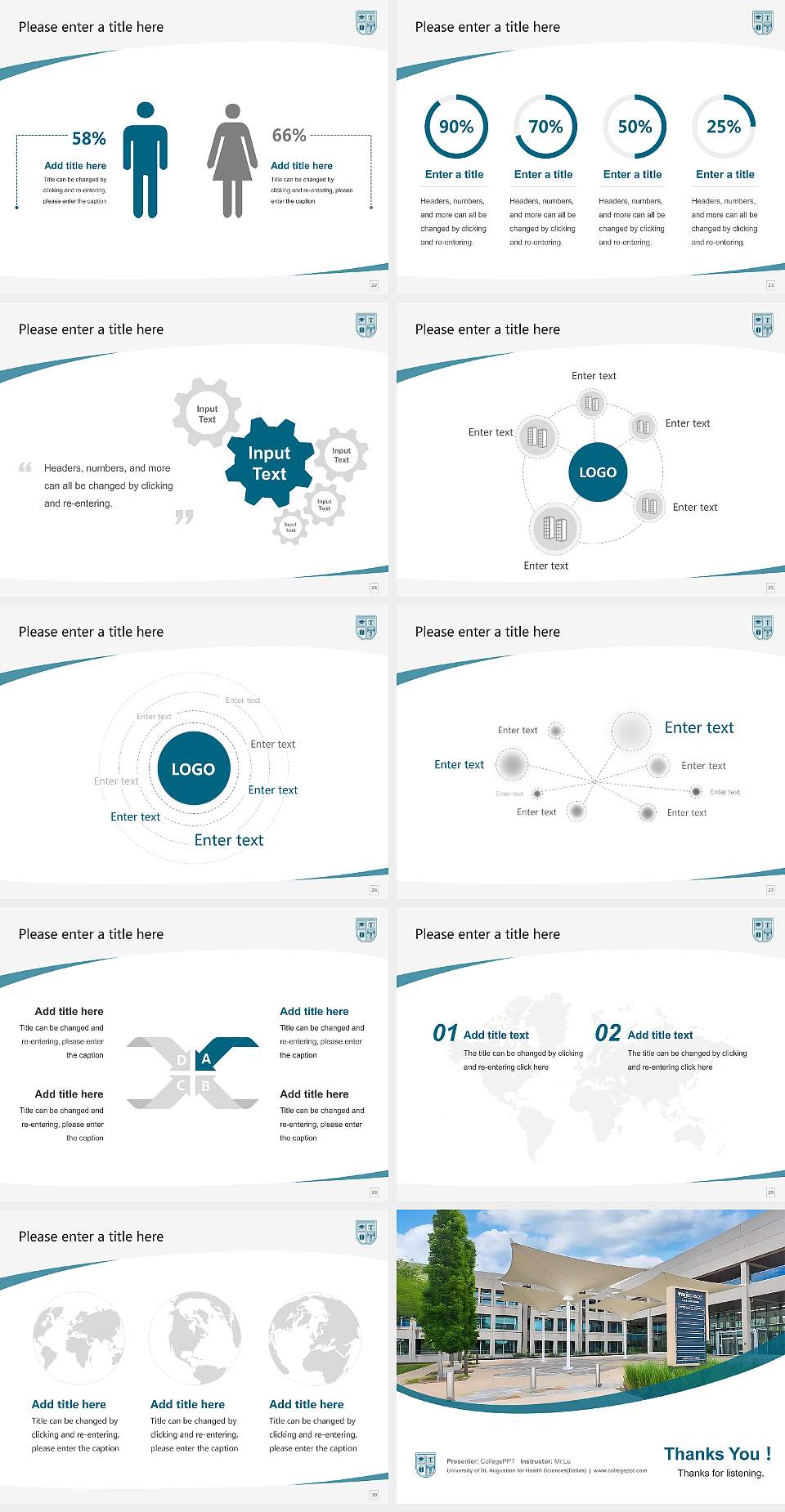University of St. Augustine for Health Sciences(Dallas) Course/Courseware Creation PPT Template4:3 ratio PPT effect preview image4