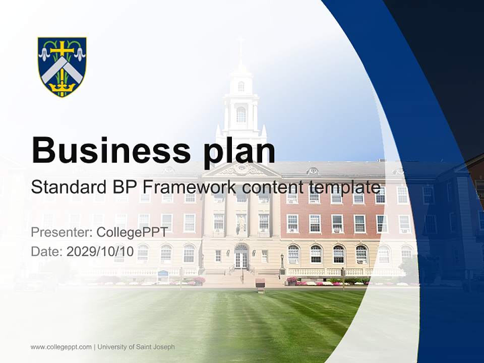 University of Saint Joseph Competition/Entrepreneurship Contest PPT Template4:3 ratio PPT effect preview image9