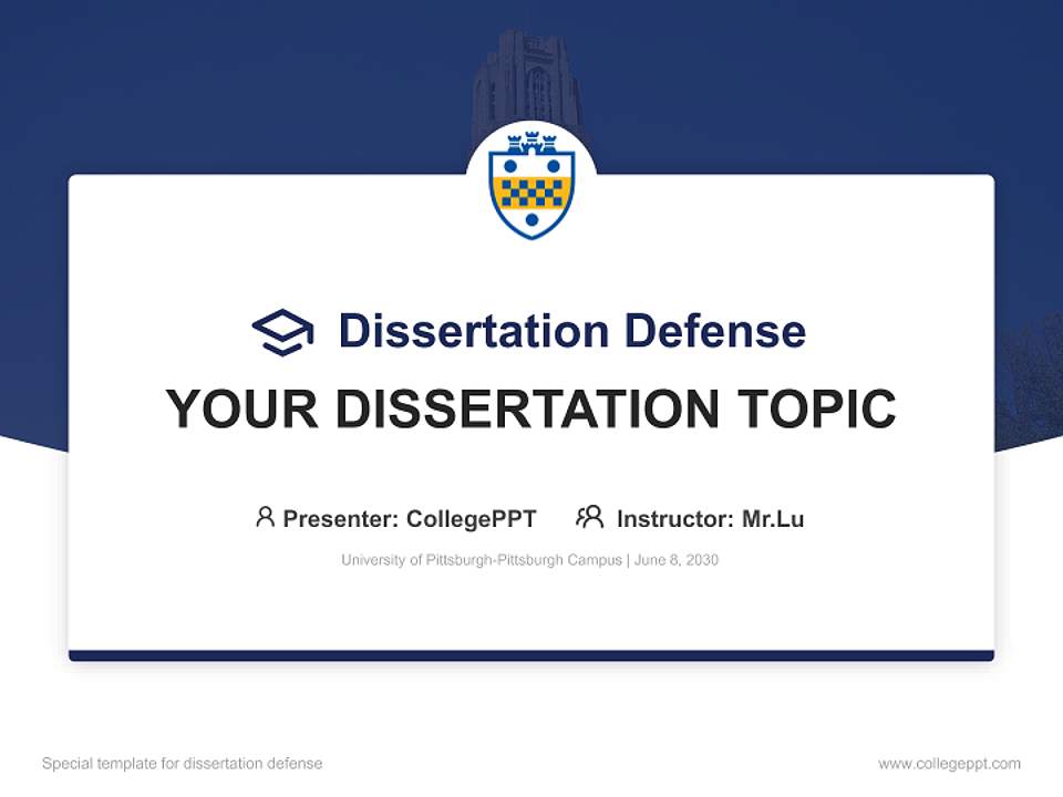 University of Pittsburgh-Pittsburgh Campus Graduation Thesis Defense PPT Template4:3 ratio PPT effect preview image7