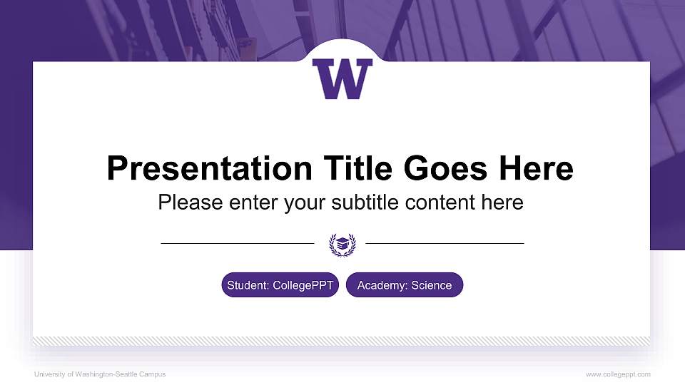 University of Washington-Seattle Campus National Scholarship Defense PPT Template16:9 ratio PPT effect preview image