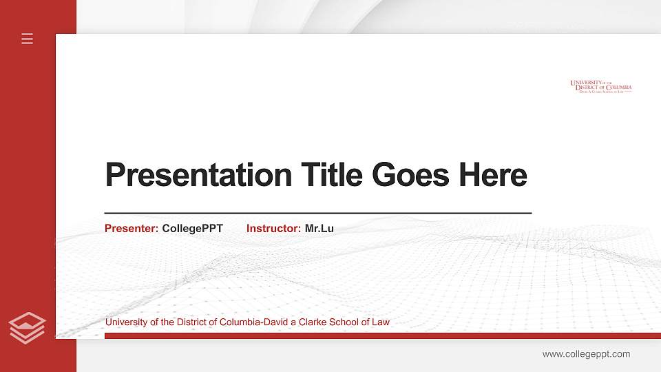 University of the District of Columbia-David a Clarke School of Law Thesis Proposal/Graduation Defense PPT Template16:9 ratio PPT effect preview image