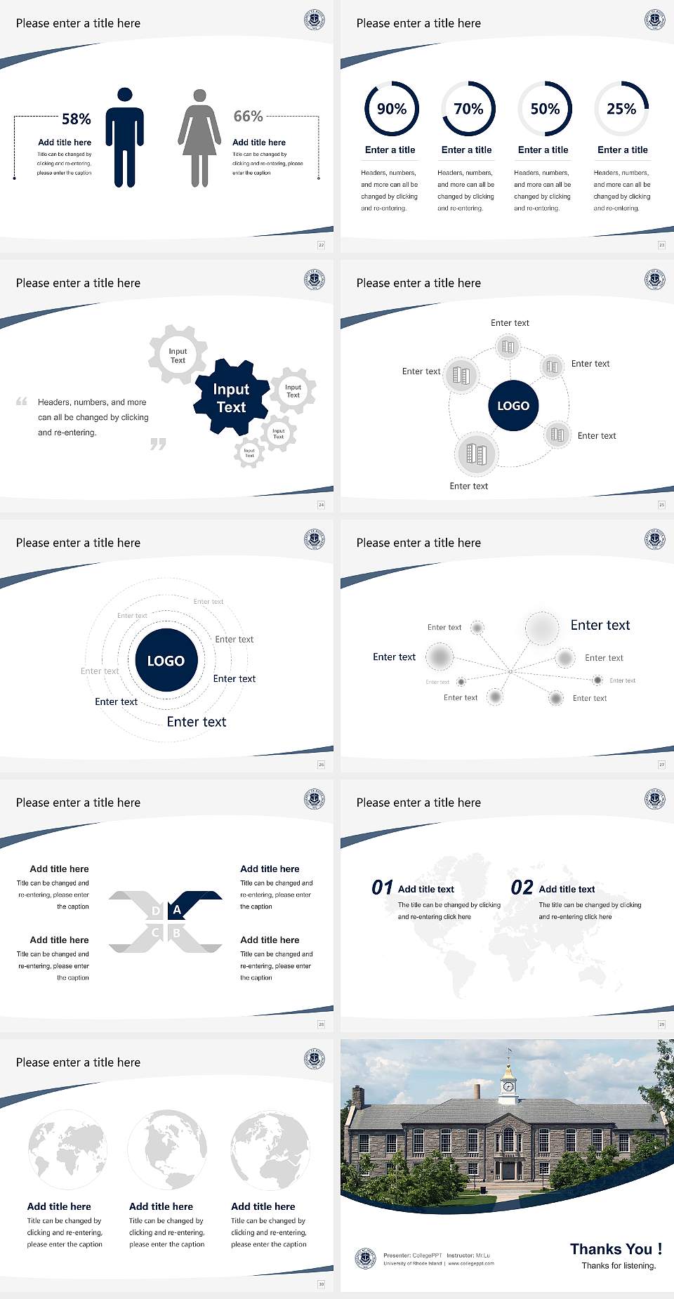 University of Rhode Island Course/Courseware Creation PPT Template4:3 ratio PPT effect preview image4
