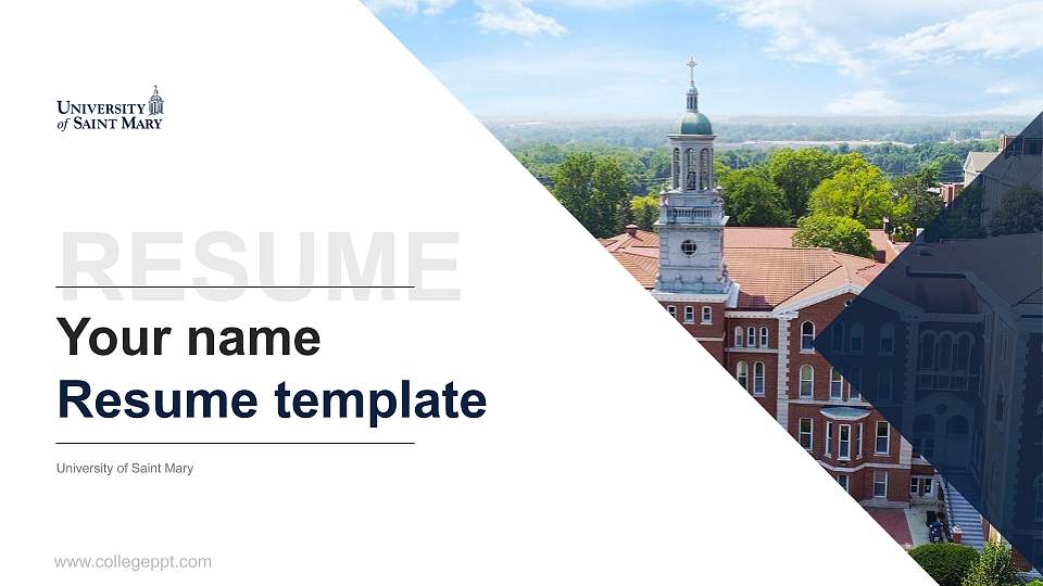 University of Saint Mary Resume PPT Template16:9 ratio PPT effect preview image