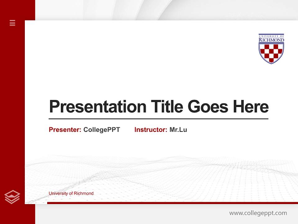 University of Richmond Thesis Proposal/Graduation Defense PPT Template4:3 ratio PPT effect preview image5