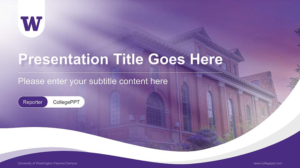 University of Washington-Tacoma Campus Lecture Sharing and Networking Event PPT Template16:9 ratio PPT effect preview image