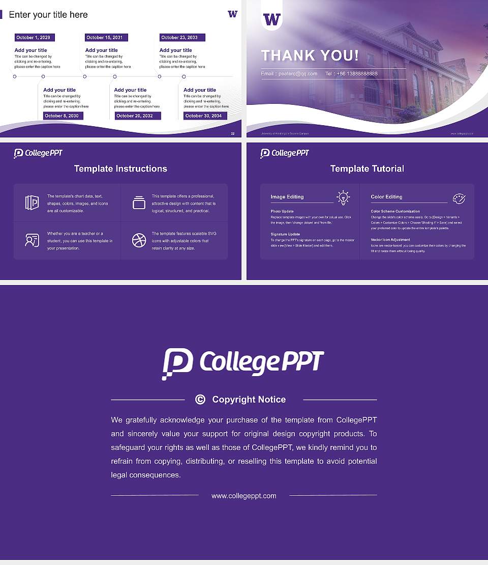 University of Washington-Tacoma Campus Lecture Sharing and Networking Event PPT Template16:9 ratio PPT effect preview image4