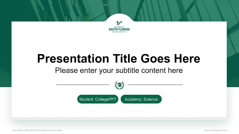 University of South Florida-Sarasota-Manatee National Scholarship Defense PPT Template16:9 ratio PPT effect preview image