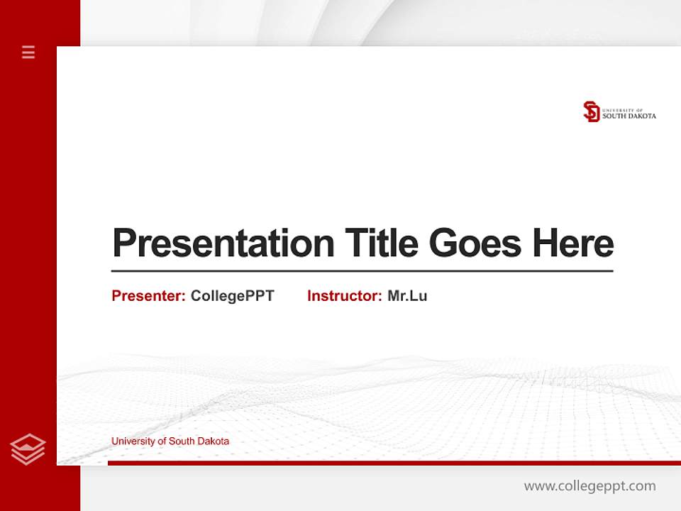 University of South Dakota Thesis Proposal/Graduation Defense PPT Template4:3 ratio PPT effect preview image5