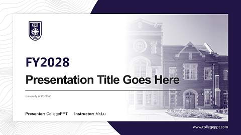 University of Portland Academic Presentation/Research Findings Report PPT Template