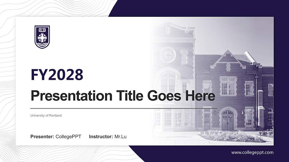 University of Portland Academic Presentation/Research Findings Report PPT Template16:9 ratio PPT effect preview image