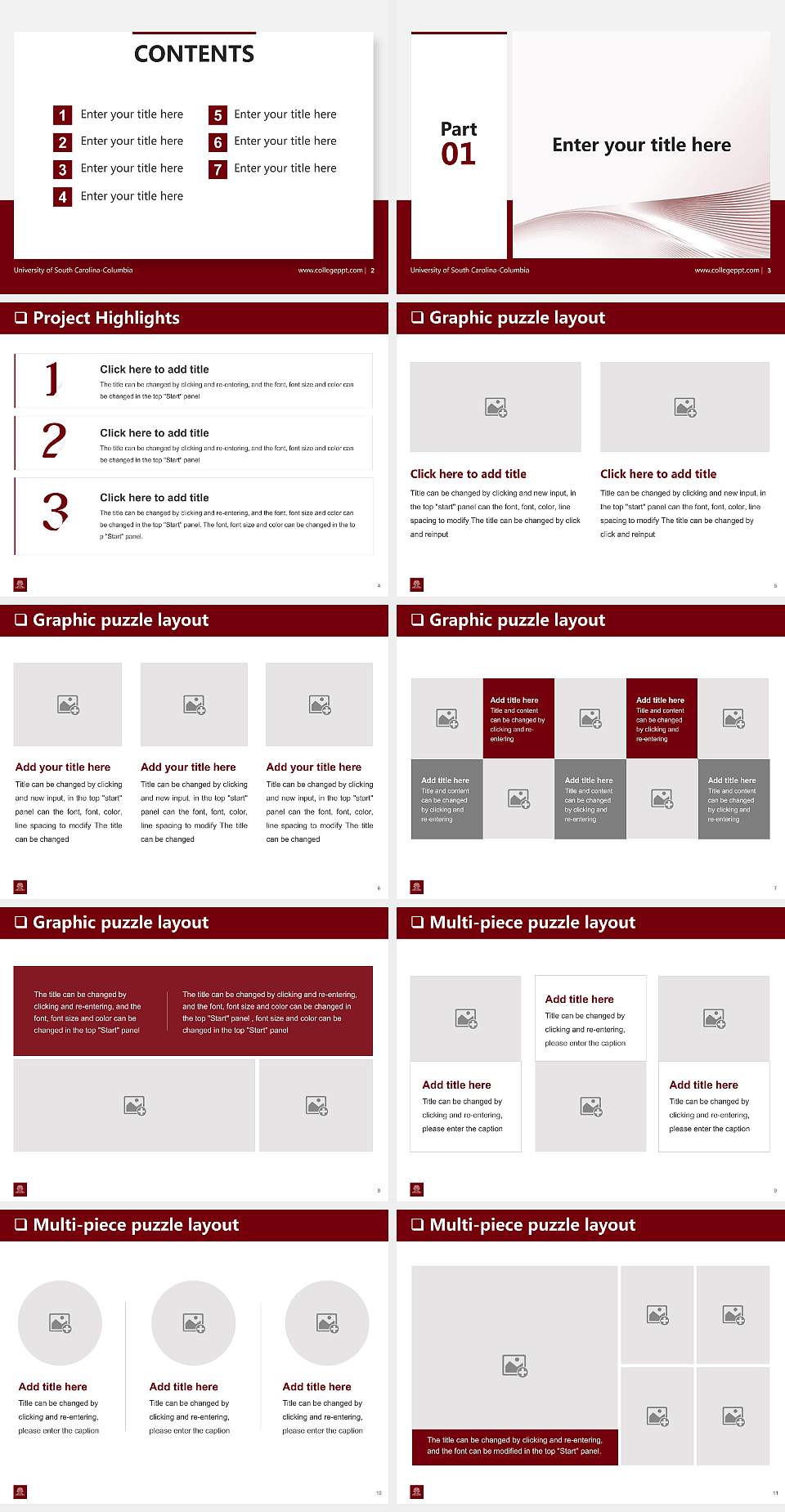 University of South Carolina-Columbia General Purpose PPT Template4:3 ratio PPT effect preview image2