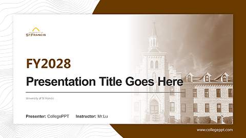 University of St Francis Academic Presentation/Research Findings Report PPT Template