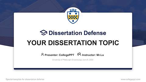 University of Pittsburgh-Greensburg Graduation Thesis Defense PPT Template