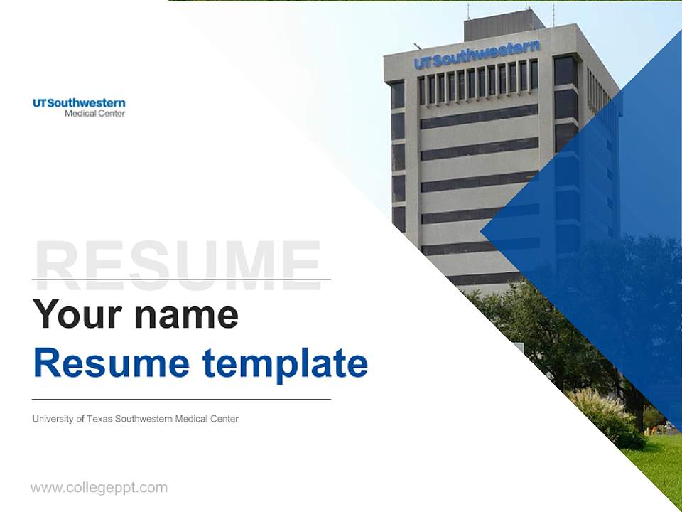 University of Texas Southwestern Medical Center Resume PPT Template4:3 ratio PPT effect preview image5