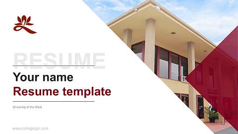 University of the West Resume PPT Template
