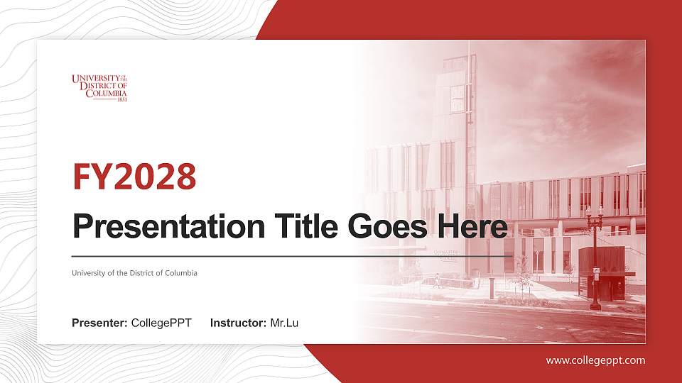 University of the District of Columbia Academic Presentation/Research Findings Report PPT Template16:9 ratio PPT effect preview image