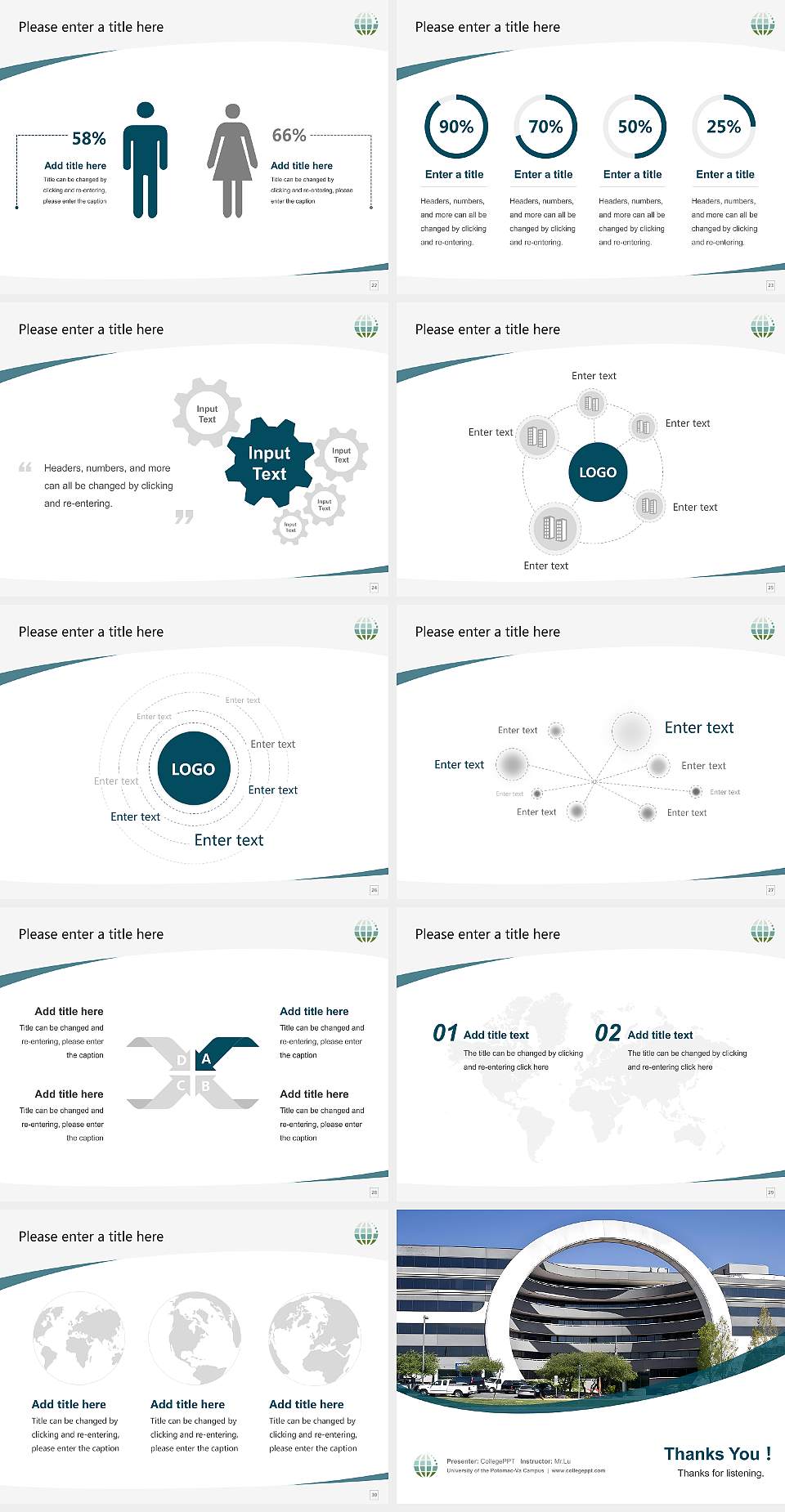University of the Potomac-Va Campus Course/Courseware Creation PPT Template4:3 ratio PPT effect preview image4