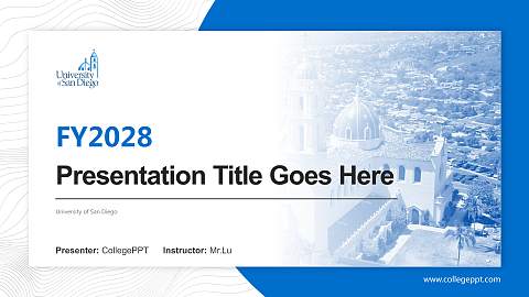 University of San Diego Academic Presentation/Research Findings Report PPT Template