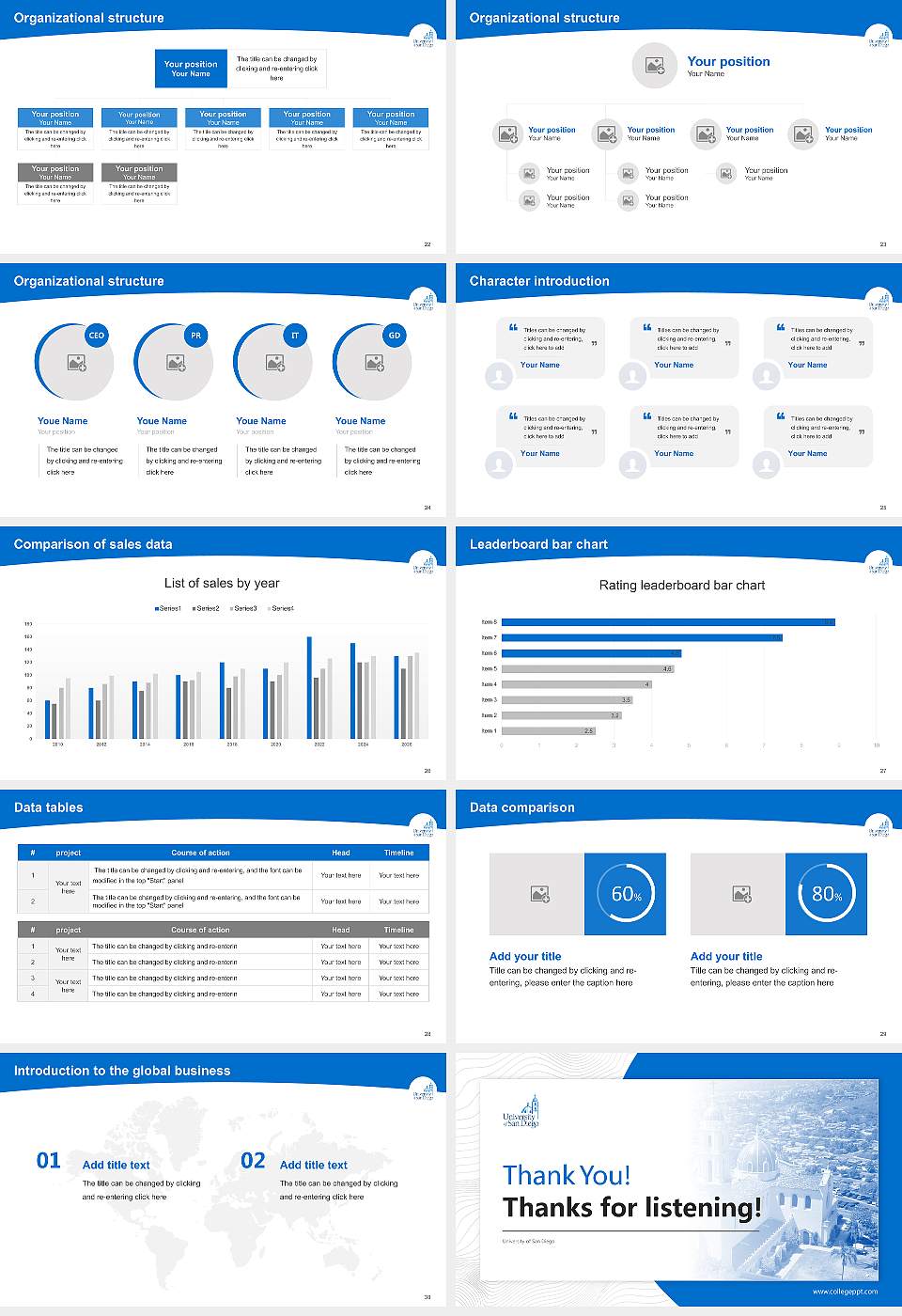University of San Diego Academic Presentation/Research Findings Report PPT Template16:9 ratio PPT effect preview image4
