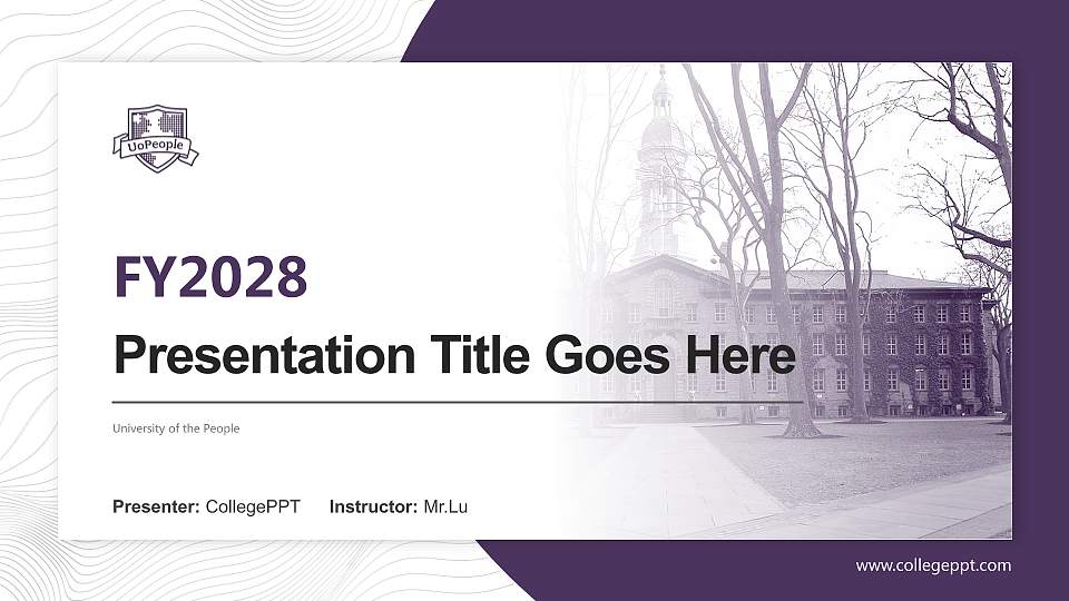 University of the People Academic Presentation/Research Findings Report PPT Template16:9 ratio PPT effect preview image