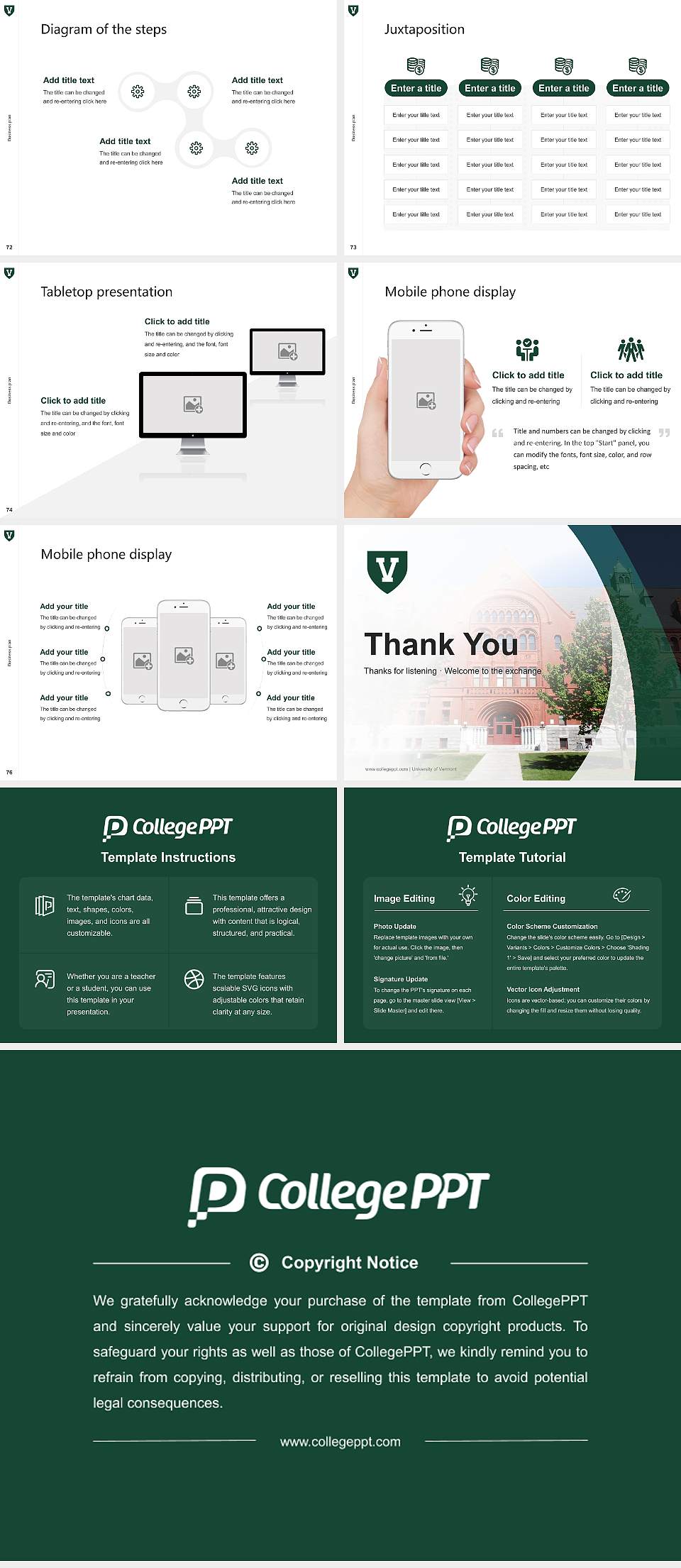 University of Vermont Competition/Entrepreneurship Contest PPT Template4:3 ratio PPT effect preview image9
