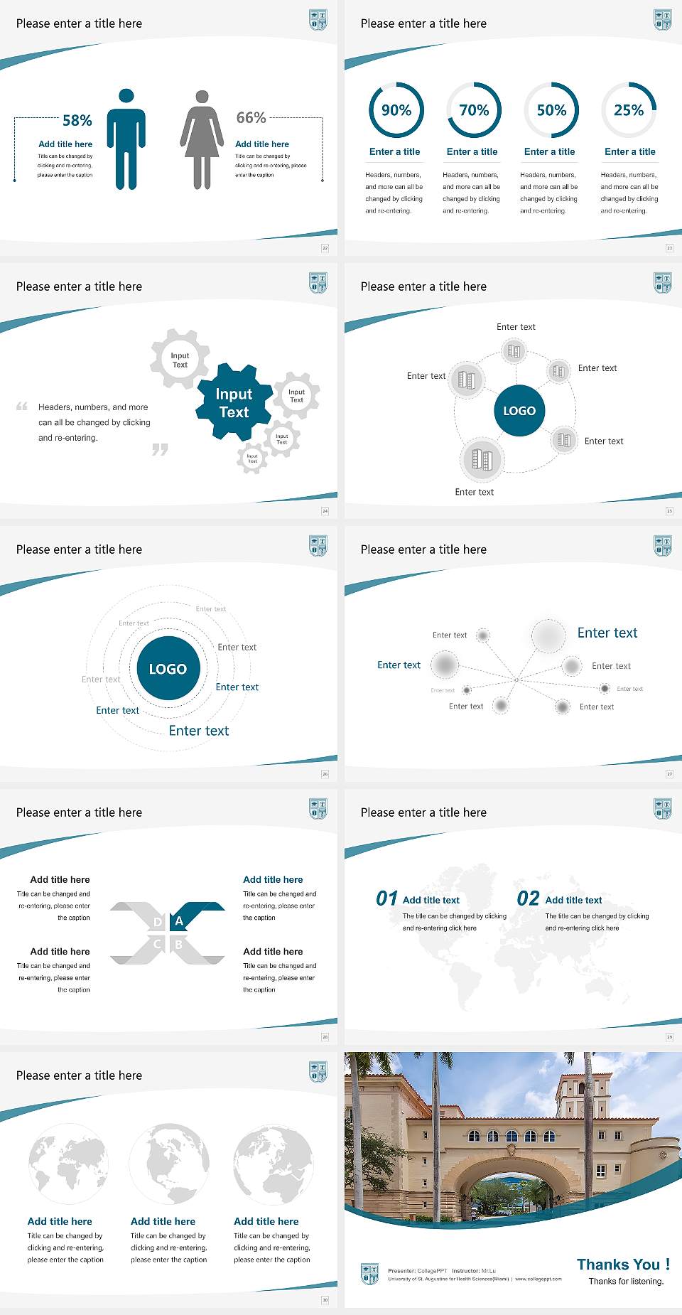 University of St. Augustine for Health Sciences(Miami) Course/Courseware Creation PPT Template4:3 ratio PPT effect preview image4