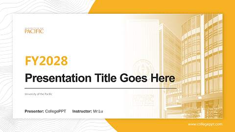 University of the Pacific Academic Presentation/Research Findings Report PPT Template