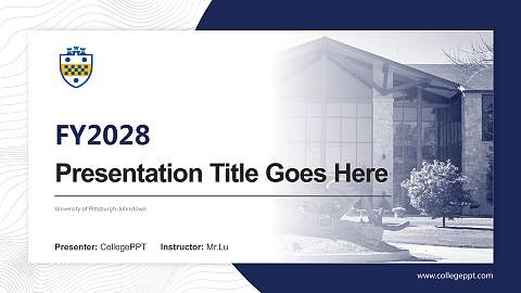 University of Pittsburgh-Johnstown Academic Presentation/Research Findings Report PPT Template