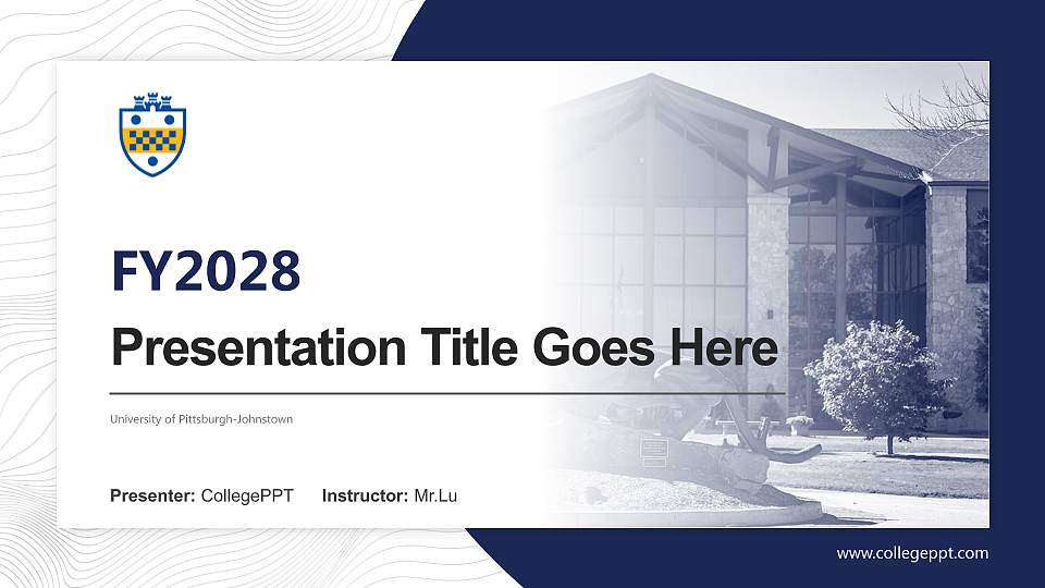 University of Pittsburgh-Johnstown Academic Presentation/Research Findings Report PPT Template16:9 ratio PPT effect preview image