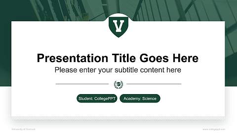 University of Vermont National Scholarship Defense PPT Template